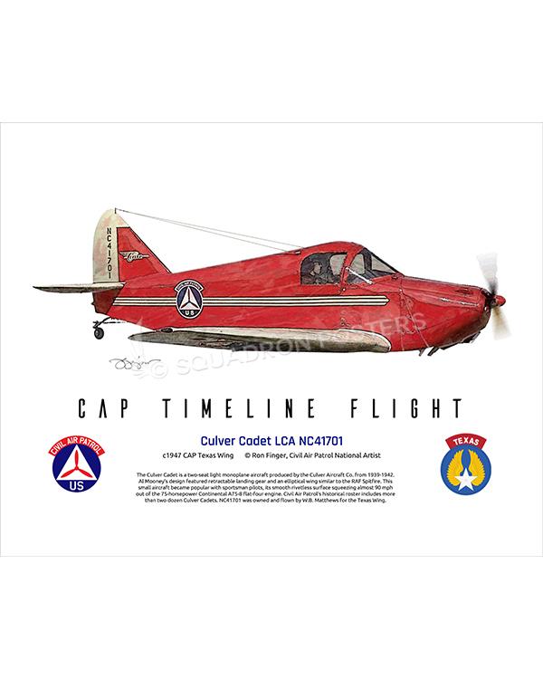 Culver Cadet LCA NC41701 16x20 FINAL Ron Finger SPN02312MFEAT-jet-black-aircraft-lithograph