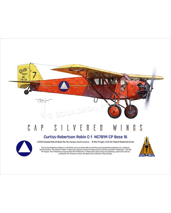 Curtiss-Robertson Robin C-1 NC781M 16x20 FINAL Ron Finger SPN02313MFEAT-jet-black-aircraft-lithograph