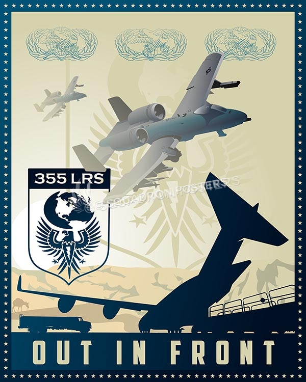 Davis A-10 355th LRS SP00553-vintage-military-aviation-travel-poster-art-print-gift