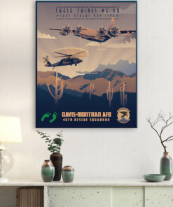 Davis-Monthan AFB 48th Rescue Squadron vintage style military aviation canvas art by Squadron Posters SP00967