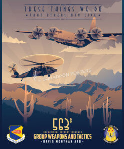 Davis-Monthan-AFB-HC-130J-HH-60-563d-OSS-featured-aircraft-lithograph-vintage-airplane-poster-art