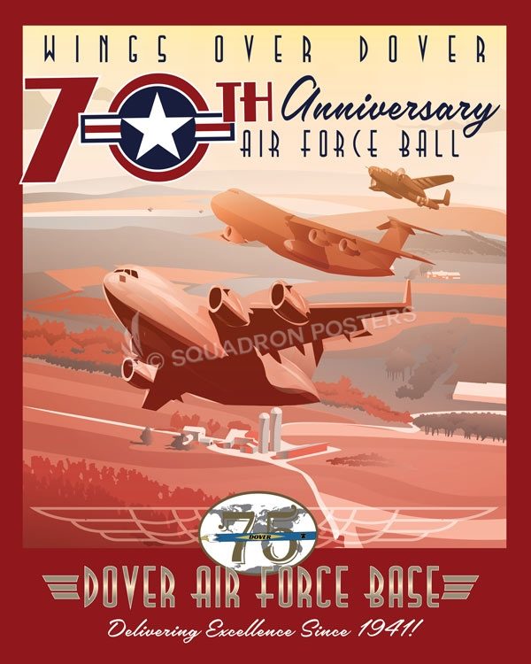 Dover AFB 70 Anniversary Air Force Ball Dover_AFB_C-17_C-5_B-25_70_Anniversary_AF_Ball_SP01437-featured-aircraft-lithograph-vintage-airplane-poster-art