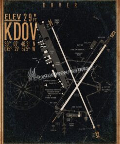 Dover AFB KDOV Airfield Map Art