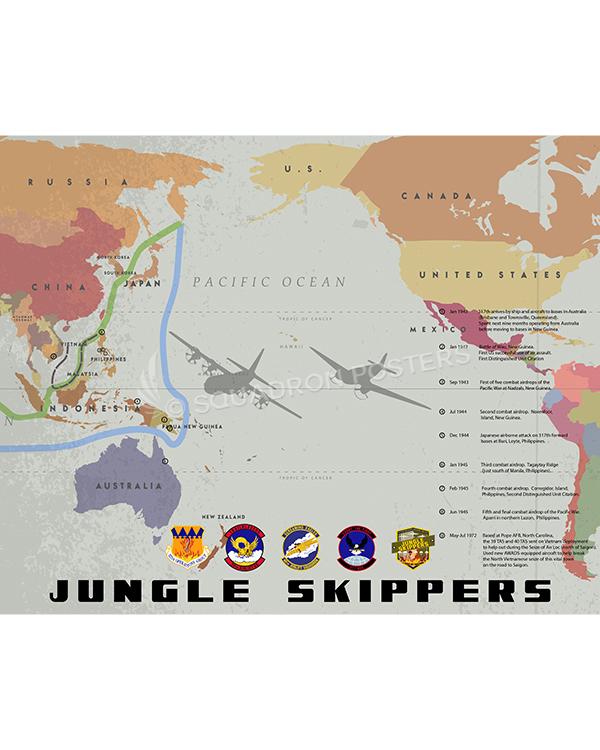 Dyess AFB Texas PACAF Map 317th OG Art by - Squadron Posters!