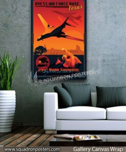 Dyess-AFB-B-1B-345th-Bomb-SQ-SP00955-squadron-posters-vintage-canvas-wrap-aviation-prints