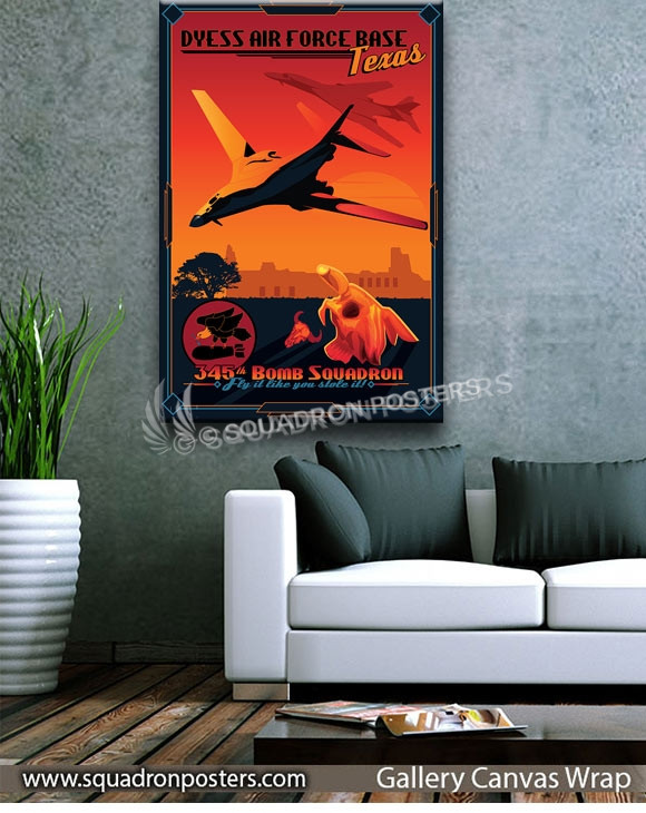 Dyess-AFB-B-1B-345th-Bomb-SQ-SP00955-squadron-posters-vintage-canvas-wrap-aviation-prints