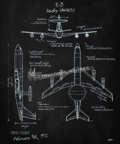 E-3 Sentry Blackboard Art