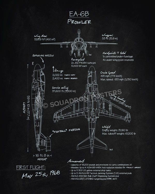 EA-6B Prowler Blackboard Art EA-6B_Prowler_Blackboard_R1_SP01284-featured-aircraft-lithograph-vintage-airplane-poster-art