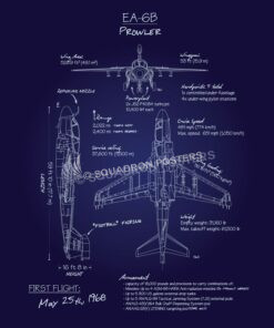 EA-6B Prowler Blueprint Art EA-6B_Prowler_Blueprint_R1_SP01285-featured-aircraft-lithograph-vintage-airplane-poster-art