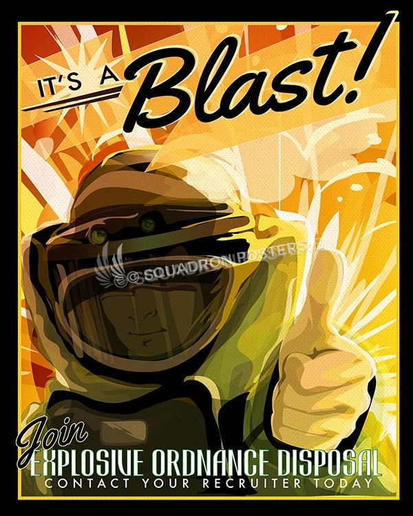 EOD - Explosive Ordnance Disposal "It's a Blast!" Art by - Squadron Posters!