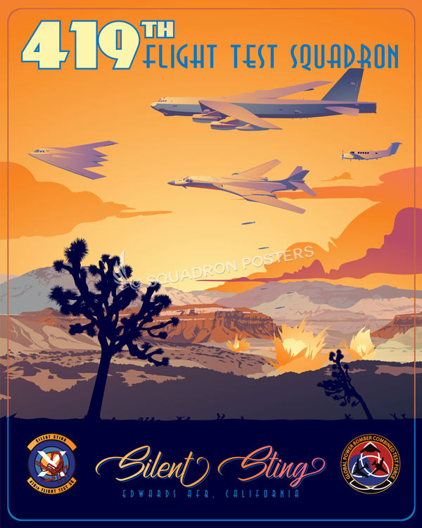 Edwards-AFB-419th-FTS-B-52-B-1-featured-aircraft-lithograph-vintage-airplane-poster-art