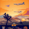 Edwards AFB 419th Flight Test Squadron Art by - Squadron Posters! Military aviation travel poster art.