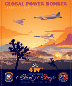Edwards AFB 419th Flight Test Squadron Art by - Squadron Posters! Military aviation travel poster art.