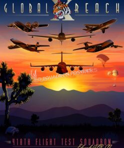 Edwards AFB 418th Flight Test Squadron Edwards_AFB_C-17_418_FTS_SP01470-featured-aircraft-lithograph-vintage-airplane-poster-art