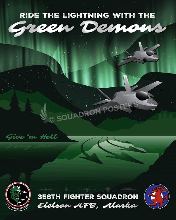 Eielson-AFB-F-35A-356th-FS-featured-aircraft-lithograph-vintage-airplane-poster