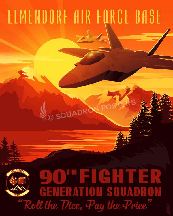 Elmendorf Field 90th FGS Art by - Squadron Posters!