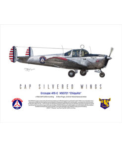 Ercoupe 415-C CAP 16 x 20 FINAL Ron Finger SPN02296MFEAT-jet-black-aircraft-lithograph