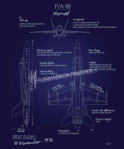 F-18 Hornet Blueprint Art
