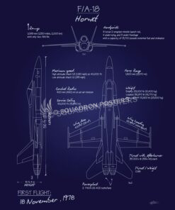 F-18 Hornet Blueprint f-18_hornet_blueprint_sp01152-featured-aircraft-lithograph-vintage-airplane-poster-art