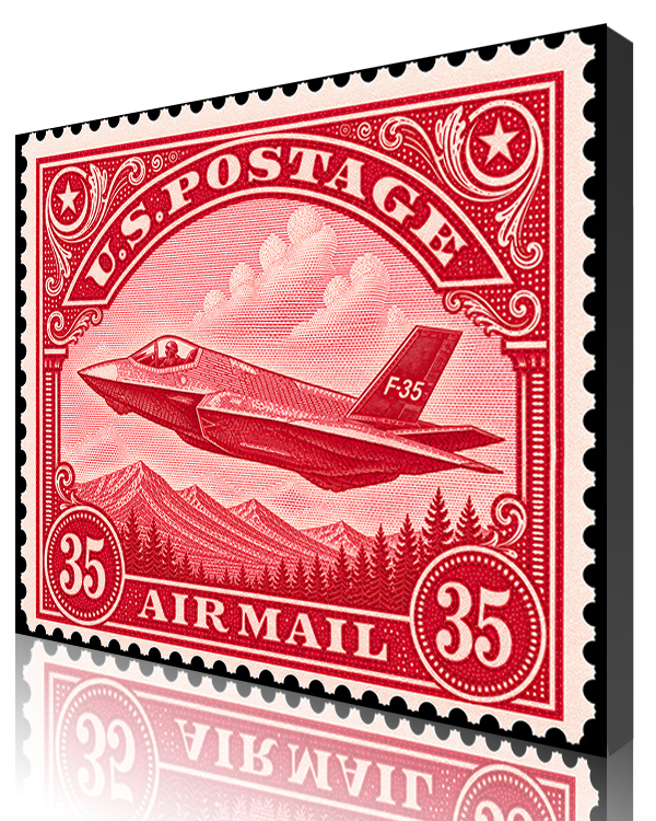 C-17 Air Mail Stamp Art Canvas Wrap by Squadron Posters!
