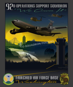 Fairchild-AFB-KC-135-RC-26B-UH-1N-92d-OSS-featured-aircraft-lithograph-vintage-airplane-poster-art