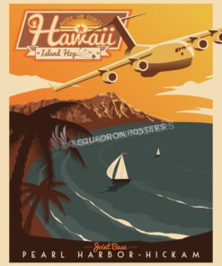 Pearl Harbor-Hickam C-17 Retro Print