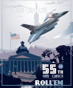 shaw-afb-f-16 55th-fighter-squadron-military-aviation-poster-art-print-gift