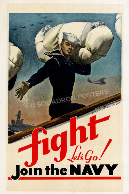 Fight Lets Go Join the Navy Historic Art