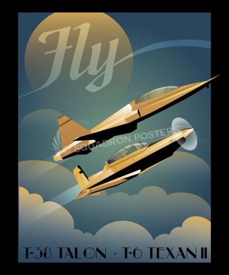 Fly_T-38_and_T-6_SP00862-featured-aircraft-lithograph-vintage-airplane-poster-art