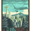 The Flying Dream Machine Seattle Poster The Flying Dream Machine Seattle Poster