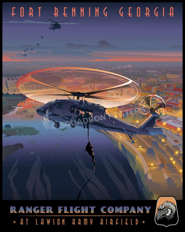 Fort Benning Georgia UH-60 Ranger Flight Company Art
