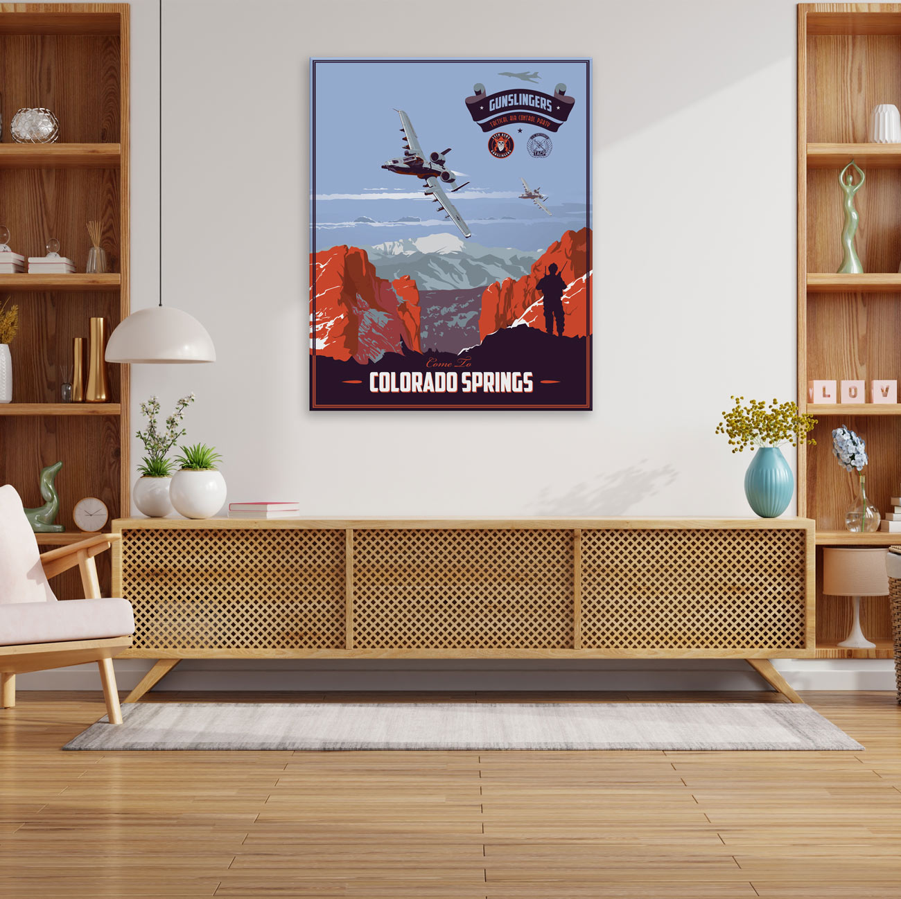 Fort Carson 13th Air Support Operations Squadron vintage style military aviation canvas art by - Squadron Posters!