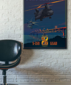 Fort Eustis 5-159 GSAB vintage style military aviation canvas travel poster art by Squadron Posters Max Shirkov SP01810