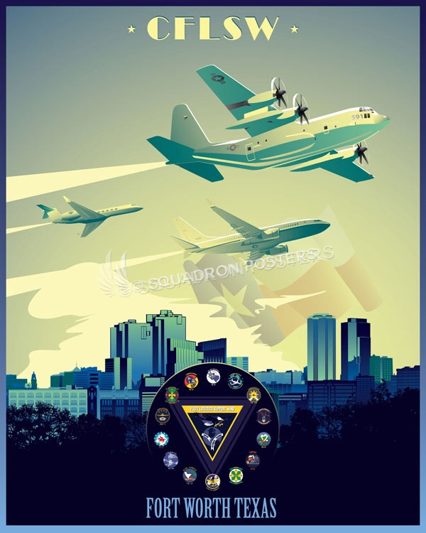 NAS Fort Worth, CFLSW poster art Fort_Worth_C-130T_C-40_C-37_FLSW_v2_SP01253-featured-aircraft-lithograph-vintage-airplane-poster-art