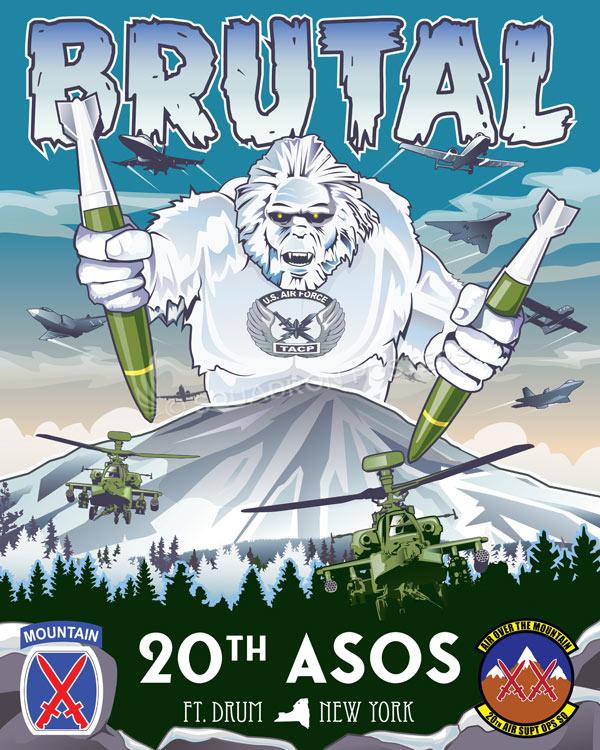 Ft-Drum-New-York-AH-64-F-16-A-10-F-35-F-22-20th-ASOS-featured-aircraft-lithograph-vintage-airplane-poster