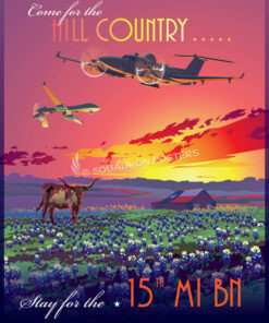 Ft Hood Texas Hill Country MC-12 15th MI BN poster art.