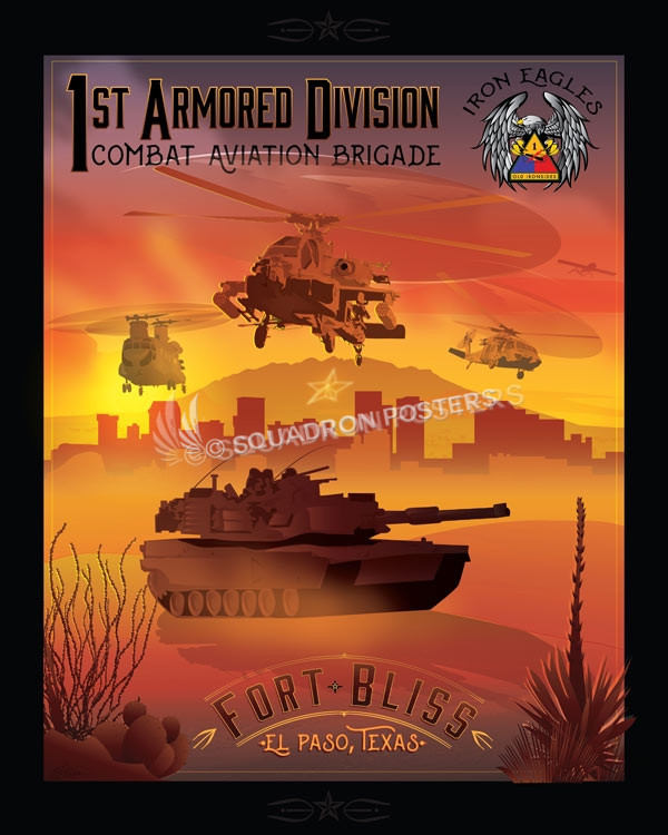 Fort Bliss, 1st Armored Division CAB Ft_Bliss_TX_1ADCAB_SP00999_featured-aircraft-lithograph-vintage-airplane-poster-art