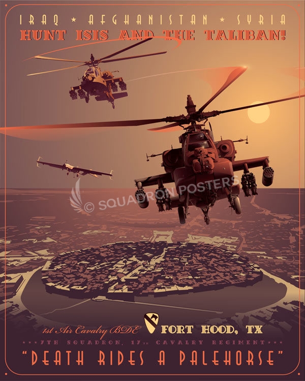 Ft_Hood_Texas_AH-64E_RQ-7_7-17_CAV_16X20_FINAL_Max_Shirkov_SP01737Mfeatured-aircraft-lithograph-vintage-airplane-poster