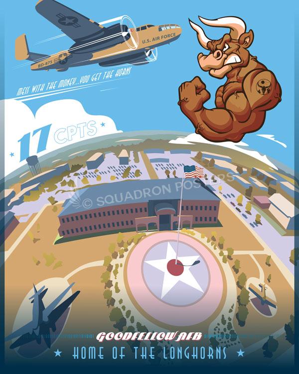 Goodfellow-AFB-Texas-17th-CPTS-Longhorns-featured-aircraft-lithograph-vintage-airplane-poster.jpg