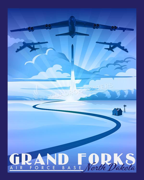 Grand Forks AFB B-52 art by - Squadron Posters!