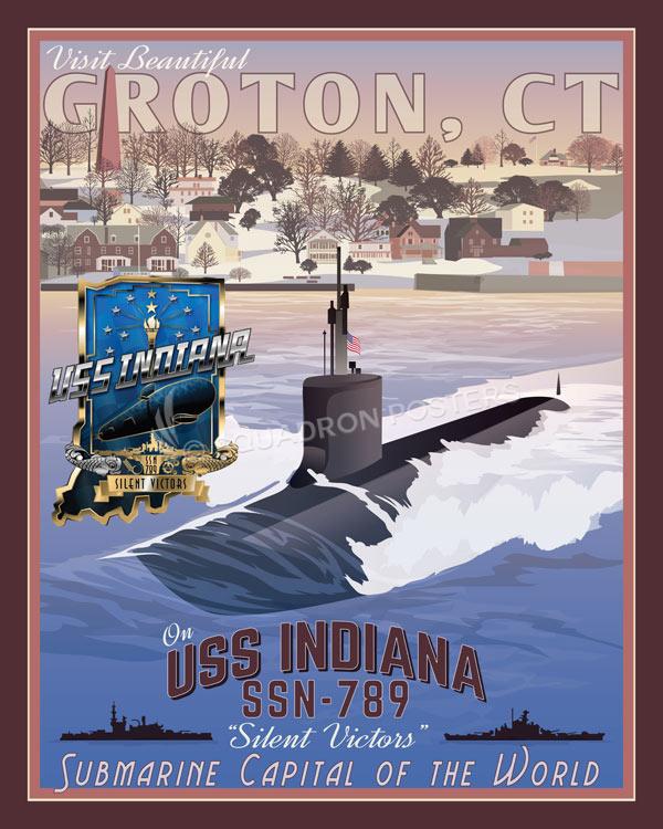 Groton CT USS Indiana SSN-789 canvas art