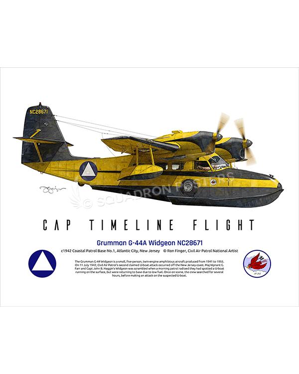 Grumman G-44A Widgeon NC28671 16x20 FINAL Ron Finger SPN02319MFEAT-jet-black-aircraft-lithograph