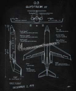 G-3 Gulfstream III Blackboard Art