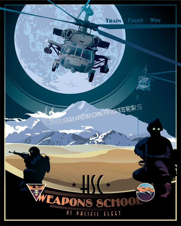 HSC Weapon School Pacific MH-60 SP00730 featured-aircraft-lithograph-vintage-airplane-poster-print