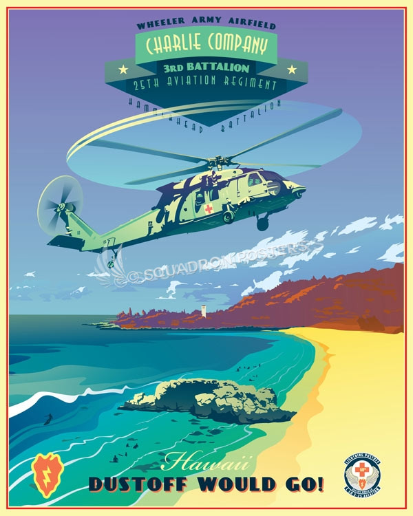 Wheeler Army Airfield C Co 3-25th AVN REG Hawaii_UH-60_C_Co_3-25_AVN_SP01338-featured-aircraft-lithograph-vintage-airplane-poster-art