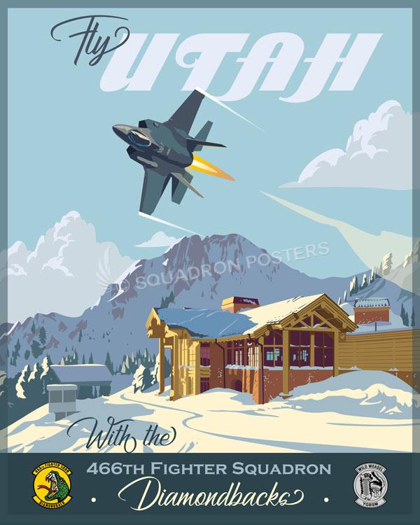 Hill-AFB-F-35A-466th-FS-featured-aircraft-lithograph-vintage-airplane-poster