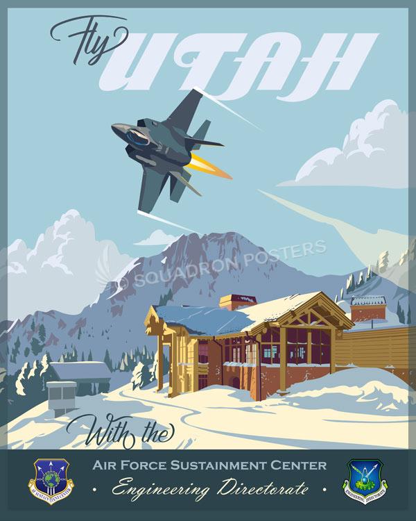 Hill AFB Utah Air Force Sustainment Center Engineering Directorate Art by - Squadron Posters!