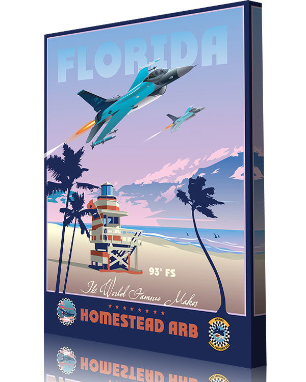 Homestead_ARB_Florida_F-16_93rd_FS_16x20_FINAL_Max_Shirkov_SP02099Maircraft-prints-posters-vintage