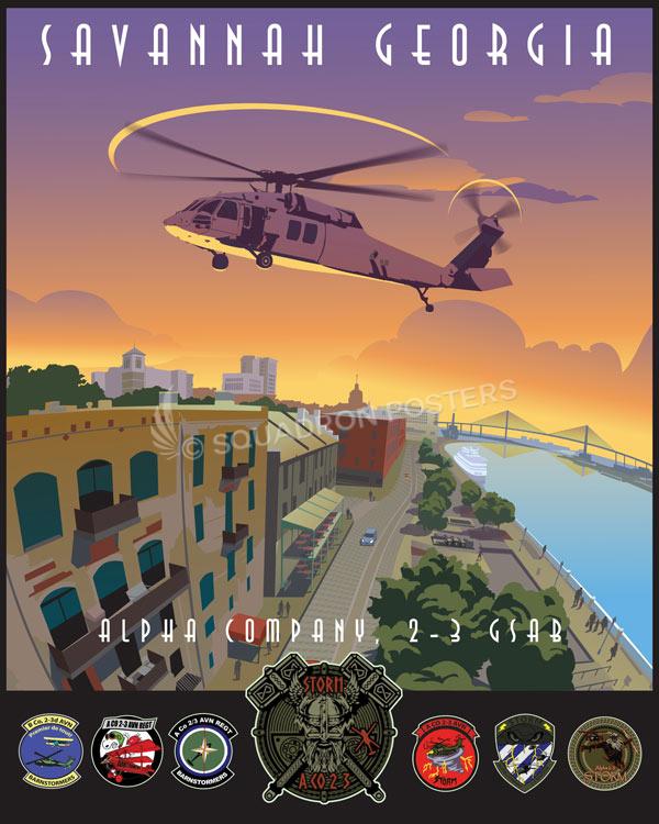 Hunter Army Airfield Georgia A CO 2-3 GSAB Art by - Squadron Posters!