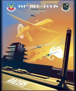 Hulman Field Air National Guard Base INDIANA_DGS-IN_SP01321-featured-aircraft-lithograph-vintage-airplane-poster-art